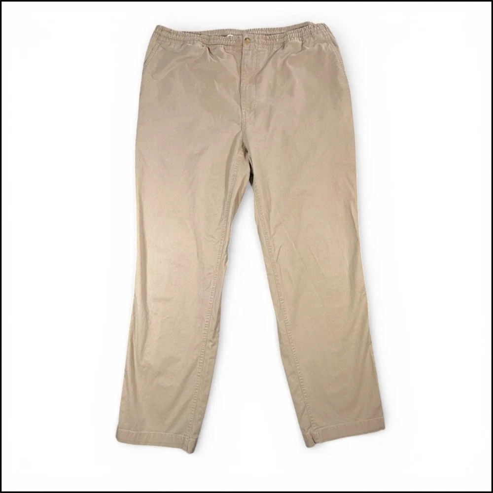 Polo Ralph Lauren Stretch Classic Fit Chino Pants Drawstring XLT Khaki‎ Prepster
